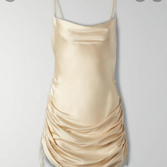 NWOT aritzia wilfred only ruched slip dress cool beige M - Picture 1 of 12